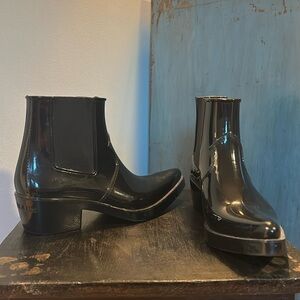 Calvin Klein Jeans Black Rubber Cowboy Rain Boots